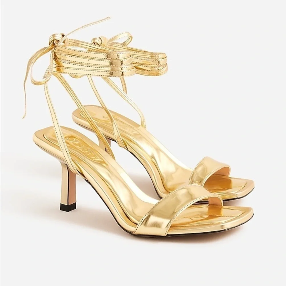 J Crew Leni made-in-Spain lace-up sandals in leather CA039